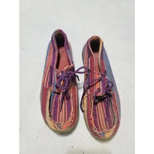 Twisted X Women’s 7 Purple Serape Canvas Boat Shoes – Good Condition